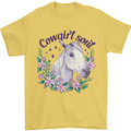 Cowgirl Soul Equestrian Horse Mens T-Shirt 100% Cotton Yellow