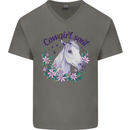 Cowgirl Soul Equestrian Horse Mens V-Neck Cotton T-Shirt Charcoal