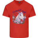 Cowgirl Soul Equestrian Horse Mens V-Neck Cotton T-Shirt Red