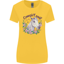 Cowgirl Soul Equestrian Horse Womens Wider Cut T-Shirt Yellow