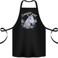 Cowgirl Soul Equestrian Horses Cotton Apron 100% Organic Black