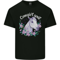 Cowgirl Soul Equestrian Horses Kids T-Shirt Childrens Black