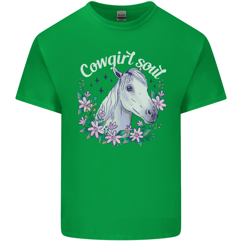 Cowgirl Soul Equestrian Horses Kids T-Shirt Childrens Irish Green