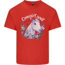 Cowgirl Soul Equestrian Horses Kids T-Shirt Childrens Red