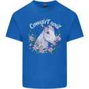 Cowgirl Soul Equestrian Horses Kids T-Shirt Childrens Royal Blue