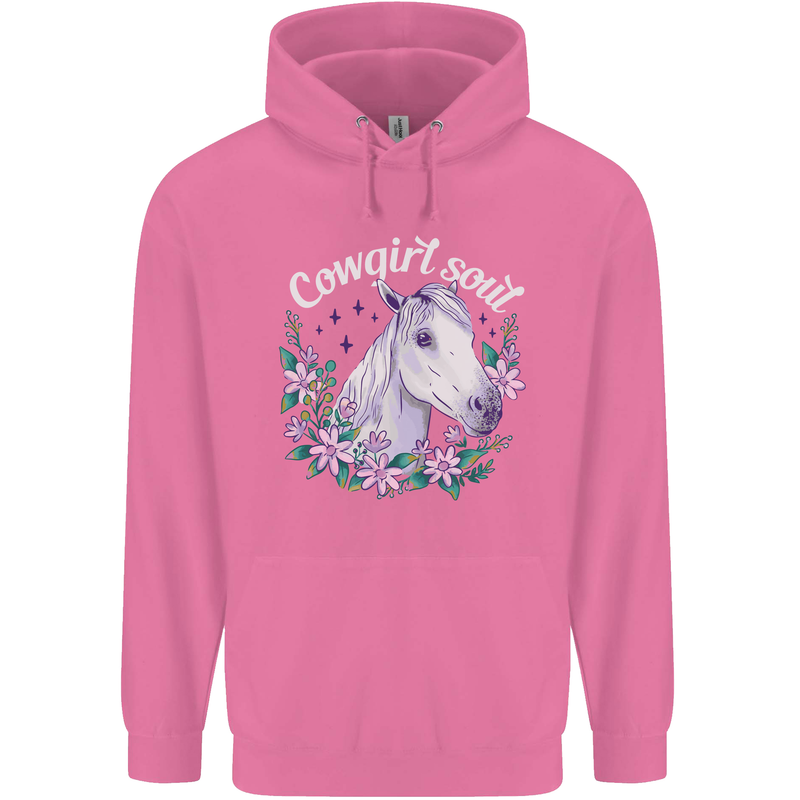 Cowgirl Soul Equestrian Horses Mens 80% Cotton Hoodie Azelea