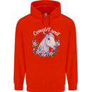 Cowgirl Soul Equestrian Horses Mens 80% Cotton Hoodie Bright Red