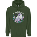 Cowgirl Soul Equestrian Horses Mens 80% Cotton Hoodie Forest Green