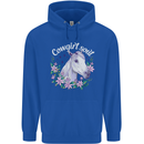 Cowgirl Soul Equestrian Horses Mens 80% Cotton Hoodie Royal Blue