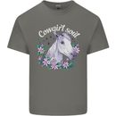 Cowgirl Soul Equestrian Horses Mens Cotton T-Shirt Tee Top Charcoal