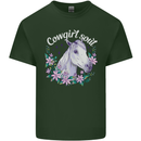 Cowgirl Soul Equestrian Horses Mens Cotton T-Shirt Tee Top Forest Green