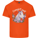 Cowgirl Soul Equestrian Horses Mens Cotton T-Shirt Tee Top Orange