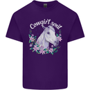Cowgirl Soul Equestrian Horses Mens Cotton T-Shirt Tee Top Purple
