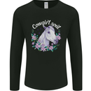 Cowgirl Soul Equestrian Horses Mens Long Sleeve T-Shirt Black
