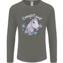 Cowgirl Soul Equestrian Horses Mens Long Sleeve T-Shirt Charcoal