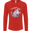 Cowgirl Soul Equestrian Horses Mens Long Sleeve T-Shirt Red