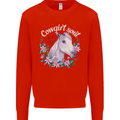 Cowgirl Soul Equestrian Horses Mens Sweatshirt Jumper Bright Red