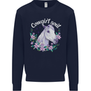 Cowgirl Soul Equestrian Horses Mens Sweatshirt Jumper Navy Blue