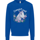 Cowgirl Soul Equestrian Horses Mens Sweatshirt Jumper Royal Blue