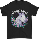Cowgirl Soul Equestrian Horses Mens T-Shirt 100% Cotton Black