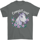 Cowgirl Soul Equestrian Horses Mens T-Shirt 100% Cotton Charcoal