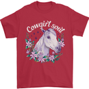 Cowgirl Soul Equestrian Horses Mens T-Shirt 100% Cotton Red