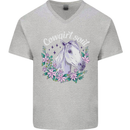 Cowgirl Soul Equestrian Horses Mens V-Neck Cotton T-Shirt Sports Grey