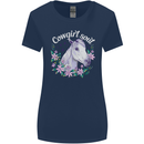 Cowgirl Soul Equestrian Horses Womens Wider Cut T-Shirt Navy Blue