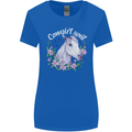 Cowgirl Soul Equestrian Horses Womens Wider Cut T-Shirt Royal Blue