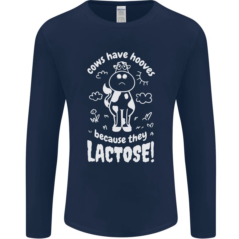 Cows Have Hooves Because They Lack Toes Mens Long Sleeve T-Shirt Navy Blue