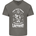 Cows Have Hooves Because They Lack Toes Mens V-Neck Cotton T-Shirt Charcoal