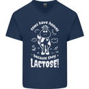 Cows Have Hooves Because They Lack Toes Mens V-Neck Cotton T-Shirt Navy Blue