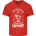 Cows Have Hooves Because They Lack Toes Mens V-Neck Cotton T-Shirt Red