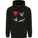 Crane Heart Anti Valentines Day Single Funny Childrens Kids Hoodie Black