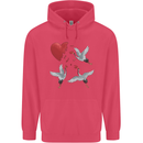 Crane Heart Anti Valentines Day Single Funny Childrens Kids Hoodie Heliconia