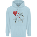 Crane Heart Anti Valentines Day Single Funny Childrens Kids Hoodie Light Blue