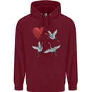 Crane Heart Anti Valentines Day Single Funny Childrens Kids Hoodie Maroon
