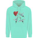 Crane Heart Anti Valentines Day Single Funny Childrens Kids Hoodie Peppermint