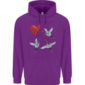 Crane Heart Anti Valentines Day Single Funny Childrens Kids Hoodie Purple