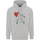Crane Heart Anti Valentines Day Single Funny Childrens Kids Hoodie Sports Grey