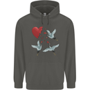 Crane Heart Anti Valentines Day Single Funny Childrens Kids Hoodie Storm Grey