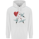 Crane Heart Anti Valentines Day Single Funny Childrens Kids Hoodie White