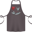 Crane Heart Anti Valentines Day Single Funny Cotton Apron 100% Organic Dark Grey