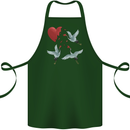 Crane Heart Anti Valentines Day Single Funny Cotton Apron 100% Organic Forest Green