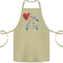 Crane Heart Anti Valentines Day Single Funny Cotton Apron 100% Organic Khaki