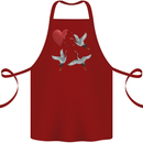 Crane Heart Anti Valentines Day Single Funny Cotton Apron 100% Organic Maroon