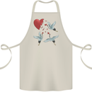 Crane Heart Anti Valentines Day Single Funny Cotton Apron 100% Organic Natural