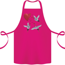 Crane Heart Anti Valentines Day Single Funny Cotton Apron 100% Organic Pink