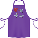Crane Heart Anti Valentines Day Single Funny Cotton Apron 100% Organic Purple