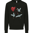 Crane Heart Anti Valentines Day Single Funny Kids Sweatshirt Jumper Black
